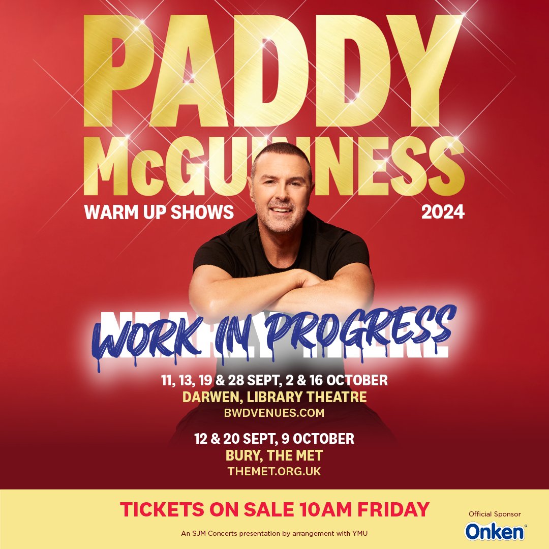 🚨TICKETS ON SALE FRIDAY🚨 @PaddyMcGuinness will debut his brand new stand up show at The Met this Sept/Oct! 🎉 Set your alarms - tickets on sale this Friday at 10am! ⏰ Want to beat the rush? Met Members will receive priority booking from Thursday 🎊 👉ow.ly/lxKf50Rp1FY