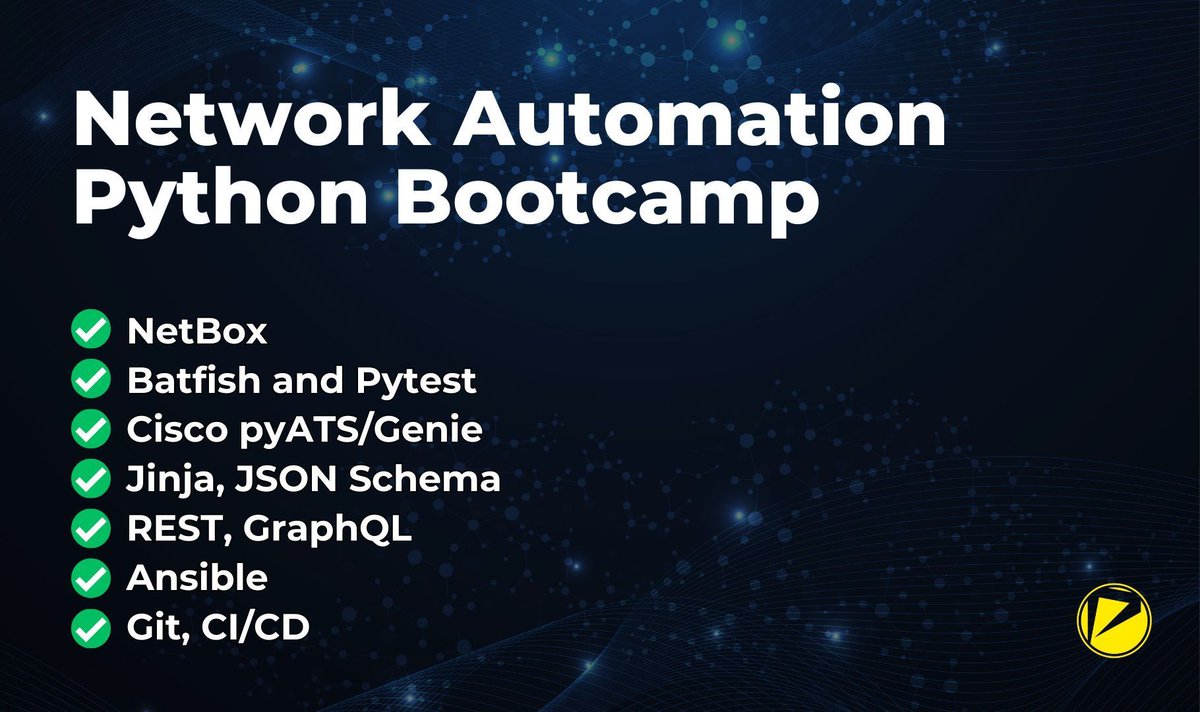 📣 New dates have now been released for our Live Instructor-led Network Automation Bootcamp. These bootcamps will only be run 2-3 times a year! So secure your seat today and take your #networkautomation to the next level! Learn more here 👉 buff.ly/48LNvzi