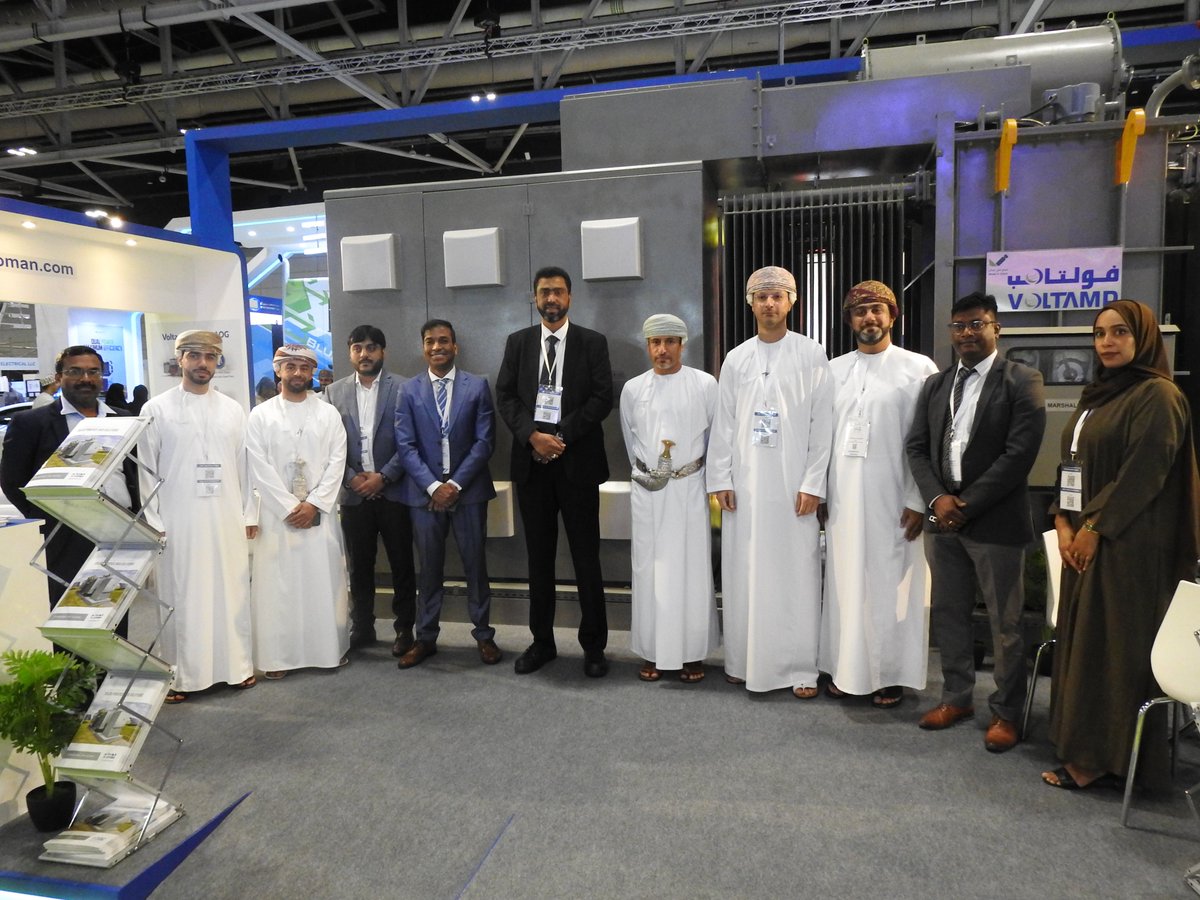 #voltamp_energy welcomes H.E. Eng. Salim bin Nasser bin Said Al Aufi, Minister of Energy and Minerals, Oman, and his team at our booth during Oman Sustainability Week - OSW 2024, checking our Solar Skid Solution and other product portfolio

#RenewableEnergy @oman_week