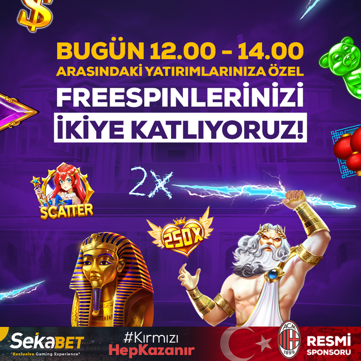 🎉 SEKABET'TE FIRSATLAR BİTMEZ 🎉

🎁 12.00 - 14.00 saatleri arasındaki yatırımlarınıza, 2 kat freespin hediyesi sizi bekliyor!

✔️ Yatırımınızı yapın t2m.io/sekatw24 kazanmanın keyfini iki katına çıkarın!