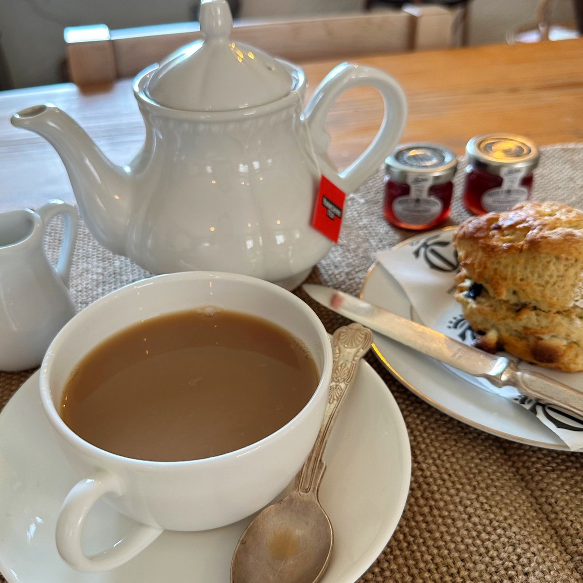 Carlton Towers Stables Tearoom ☕ Delicious home-baked treats, freshly brewed coffees and views of our Walled Garden Vineyard 🍰 We look forward to welcoming you soon! #carltontowers #stablestearoom #tearoom #vineyard #statelyhome #yorkshire