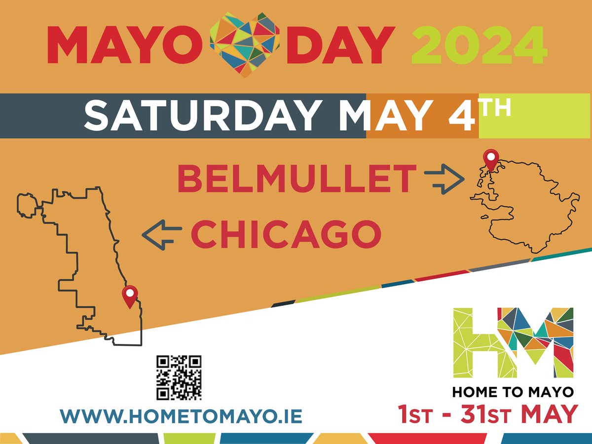 We are just days away as we celebrate our tenth anniversary of #MayoDay with flagship events in Belmullet and Chicago! More: mayo.ie/news/Mayo-Day-…