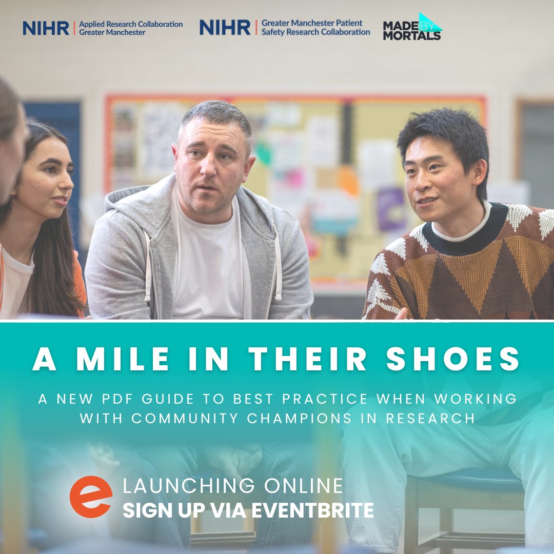 Sign up for our PDF guide! 📅13th May 🎟️Sign up and receive:  • An intro to the role of community champions & why they're vital for #PPIE in research. • Access to audio insights recorded w/ community champions • Top tips for best practice when working w/ community champions