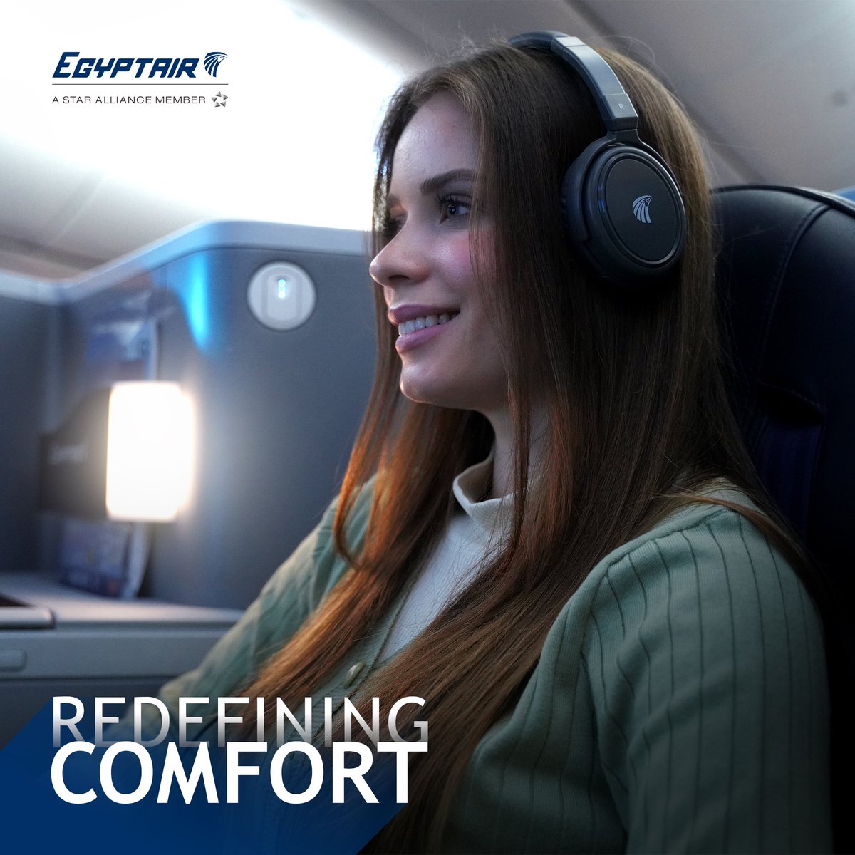 Discover comfort redefined with #EGYPTAIR's seats. From takeoff to touchdown, experience unrivaled relaxation and support on every flight. Your journey just got even better.