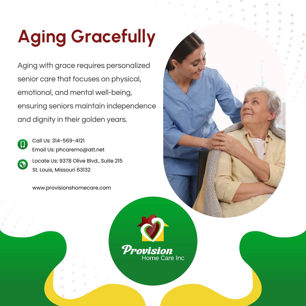 Explore how our senior care services promote wellness in St. Louis, providing personalized support to help seniors age with grace, dignity, and vitality. Learn more at tinyurl.com/5638n2kw. 

#StLouisMO #HomeCareServices #SeniorWellness #PromoteWellness #AgingGracefully