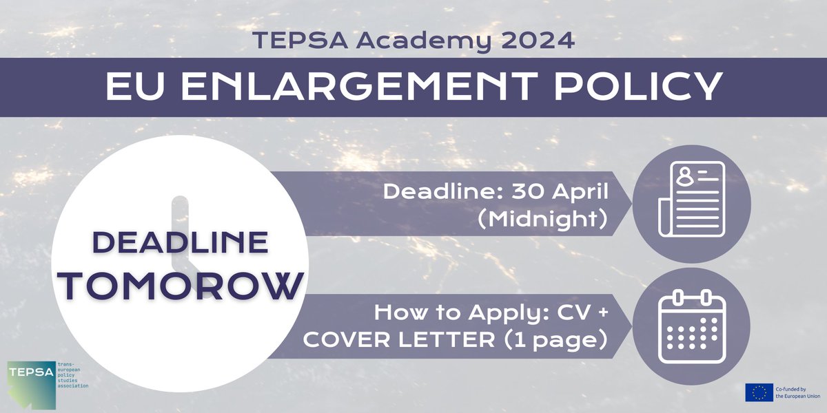 Get your applications in while you still can‼️ The #TEPSAacademy is our 5-day seminar & skills training lab all about 🇪🇺 #enlargement policy 👉 send us your CV & Cover Letter for a chance to join this exciting programme in #Brussels LEARN MORE & APPLY ➡️ tepsa.eu/events/call-fo…
