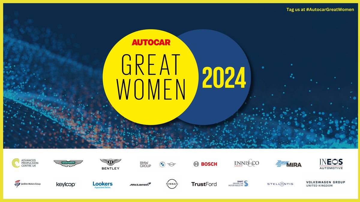 The 2024 #AutocarGreatWomen Awards take place today! Keep an eye out on our social feeds for all of our category winners, including Marketing, Retail, Vehicle Development, Manufacturing and more 👏