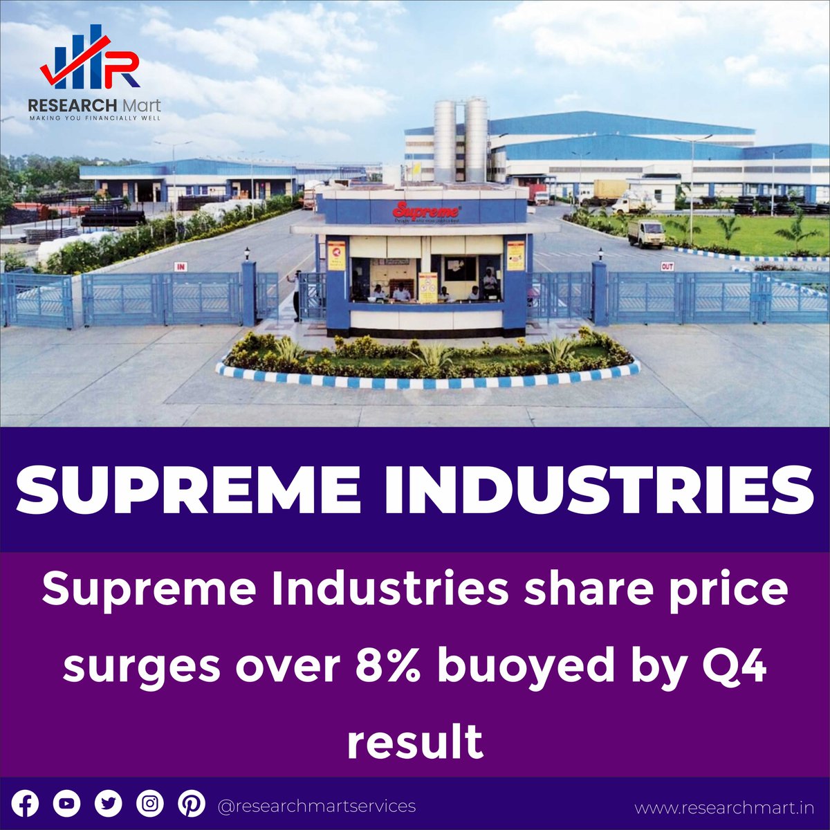 Supreme Industries share price surges over 8% buoyed by Q4 result
.
.
.
.
.
.
.
#SupremeIndustries