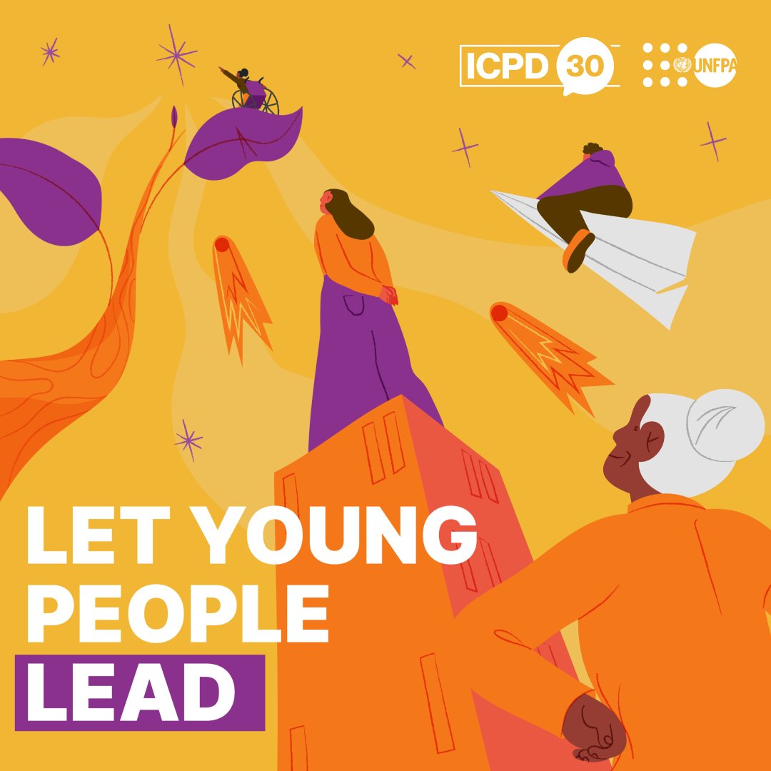 #OurCommonFuture depends on how well we let young people lead. Meaningful youth engagement must become the norm rather than the exception. During #CPD57, join @‌UNFPA to call on world leaders to let #YouthLead! #ICPD30