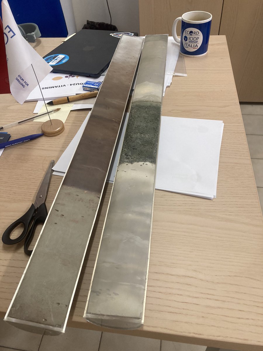 Some epic pieces of earth history drilled by @TheJR arrived in our office today… guess what? #IODP
