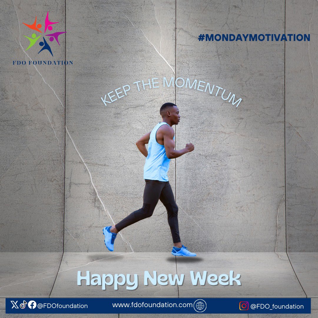Yet another week to dilligent pursue our goals. Keep the momentum. Remember, na who give up lose oooo. #FdoFoundation #MondayMotivation