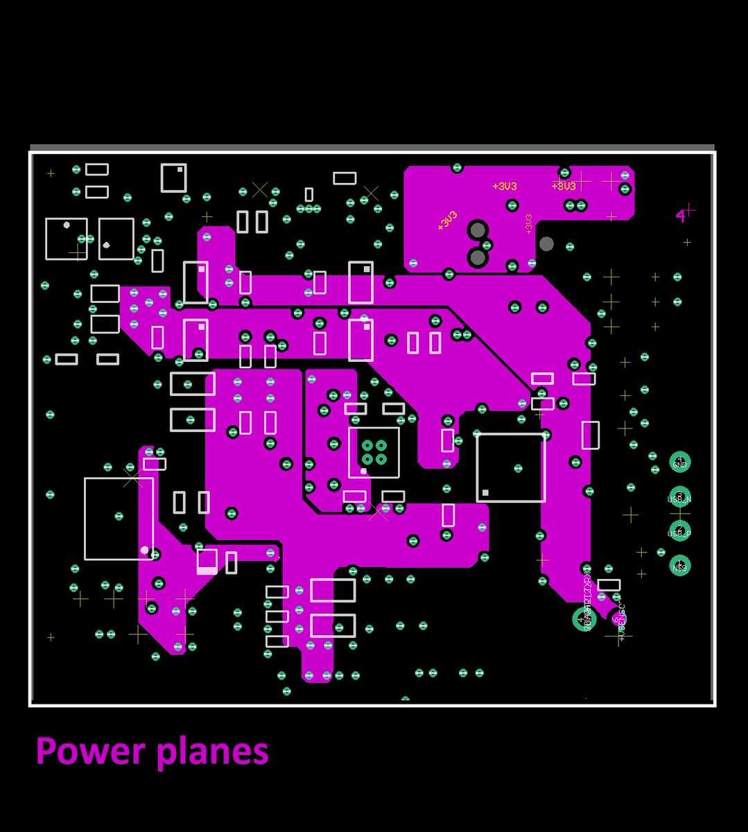 I really enjoy drawing power planes 🤓

#pcbdesign #circuitboard