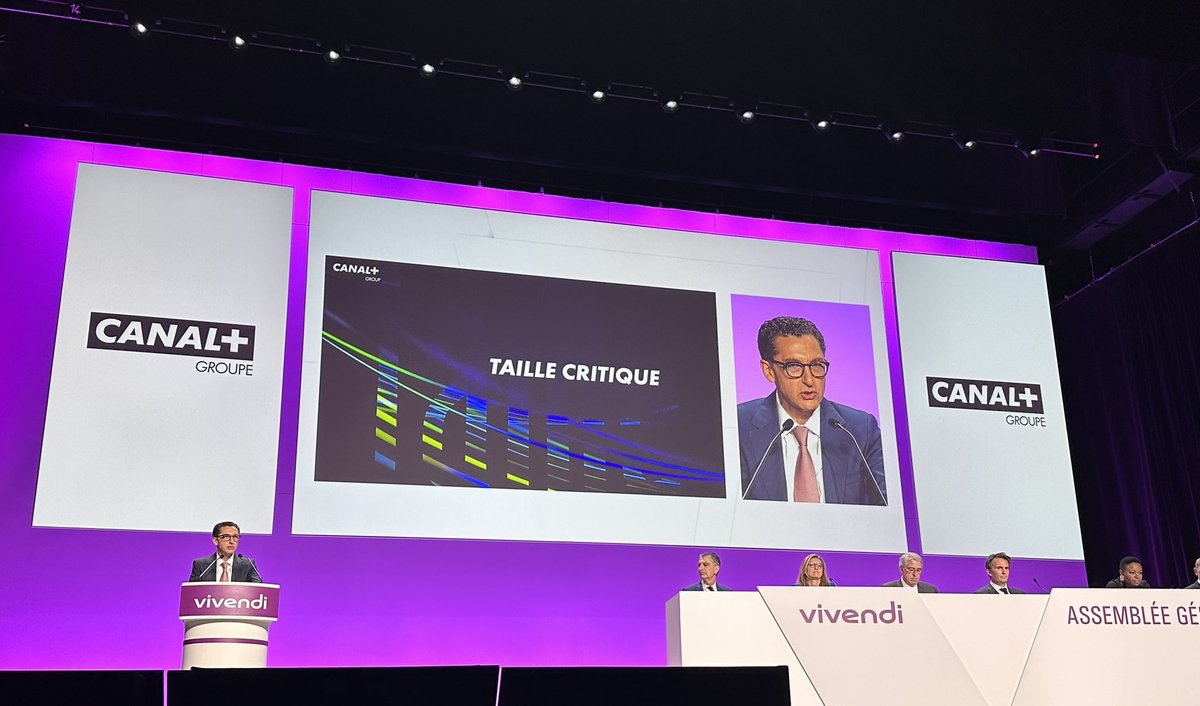 AG Vivendi 2024 🗣 @maxsaada : « 2023 a été une nouvelle année record pour le Groupe CANAL+ qui affiche une croissance sur tous ses indicateurs clés. Nous comptons désormais 26,4 millions d’abonnés dans + de 50 pays. Nous avons dépassé les 6 milliards € de chiffre d’affaires…