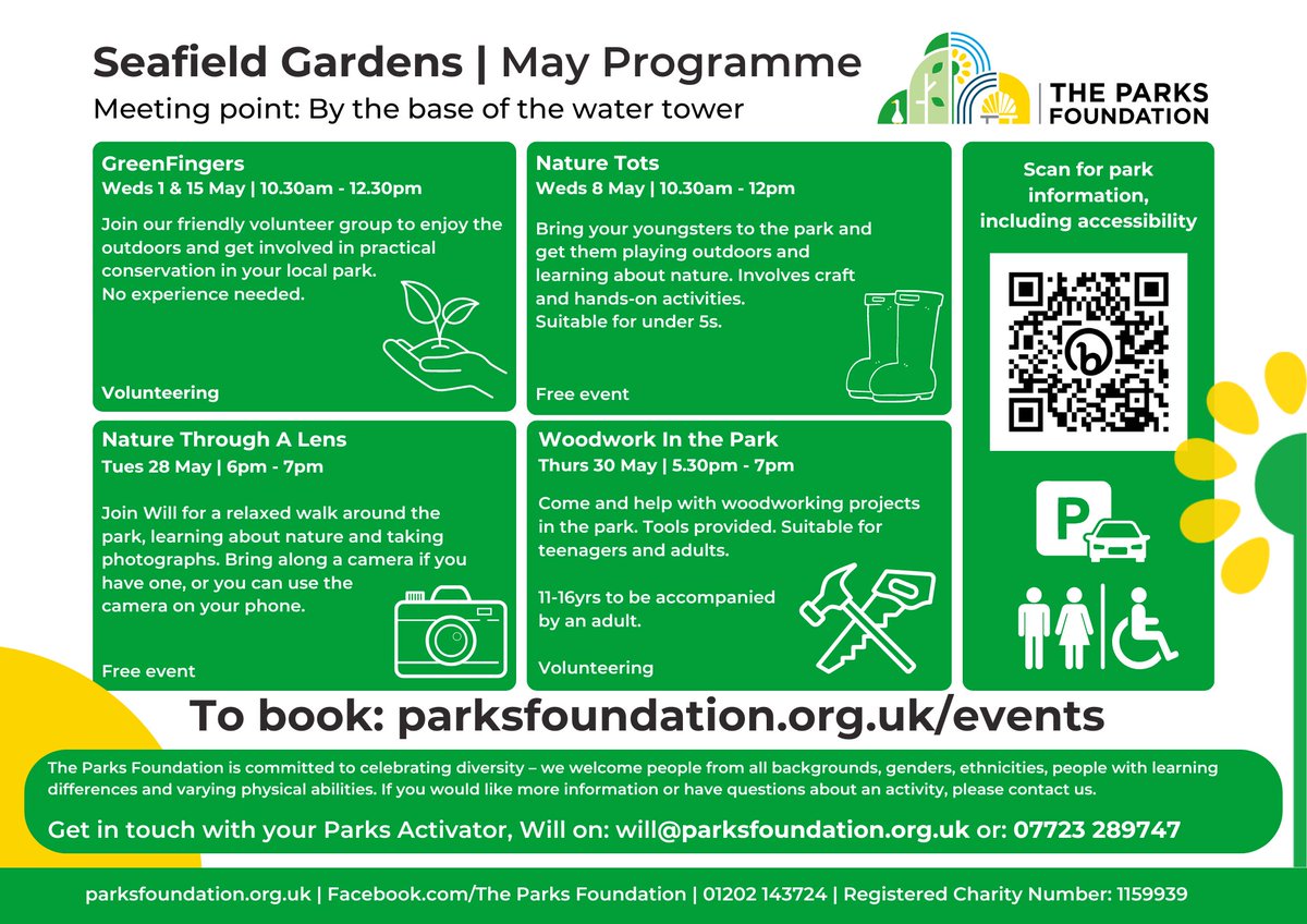 We have an abundance of free activities happening across local parks this May🌳🌞🪻

You can learn how to make your outdoor space butterfly friendly, explore minibeasts on a bug hunt, or try your hand at nature photography🦋🐞🪺

Book your place now at parksfoundation.org.uk/events/