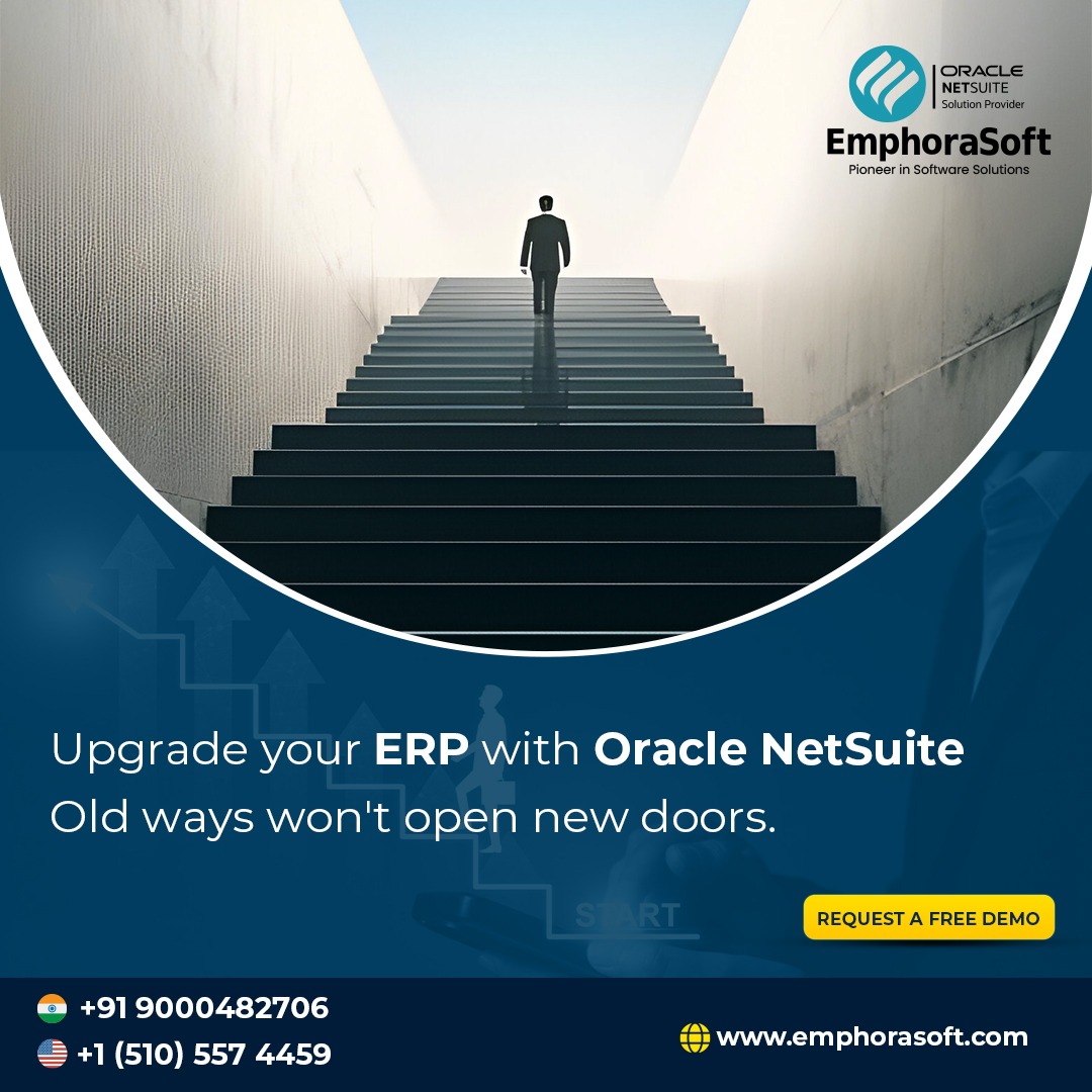Old ways won't open new doors. It’s time to embrace the future with Oracle NetSuite, the #1 cloud ERP solution that grows with your business. Say goodbye to outdated systems and hello to seamless efficiency, real-time insights, and scalable growth.

#EmphoraSoft #OracleNetSuite