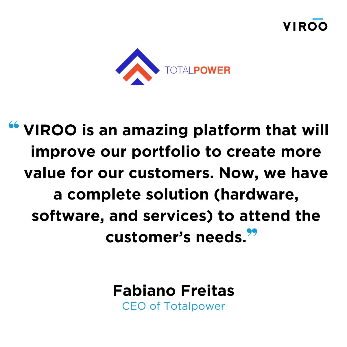 Let's start the week with a glimpse into #VIROO. We’re honored to share a thought-provoking perspective from Fabiano Freitas, the CEO of Totalpower. His insights shed light on the transformative power of VIROO and its impact on businesses across industries.
#Quote #VR #XR