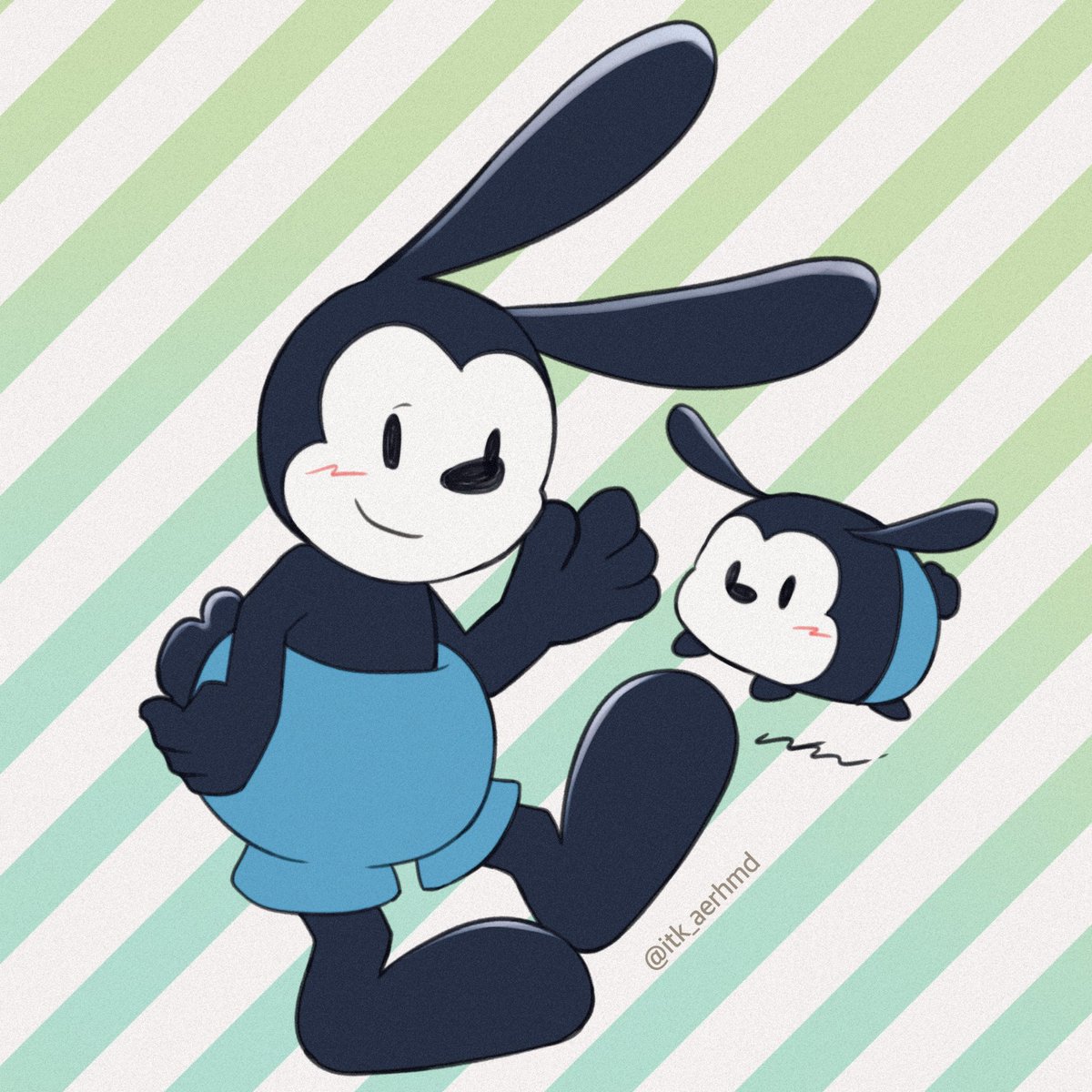 #イラスト #オズワルド 
🐰\  Hi  /