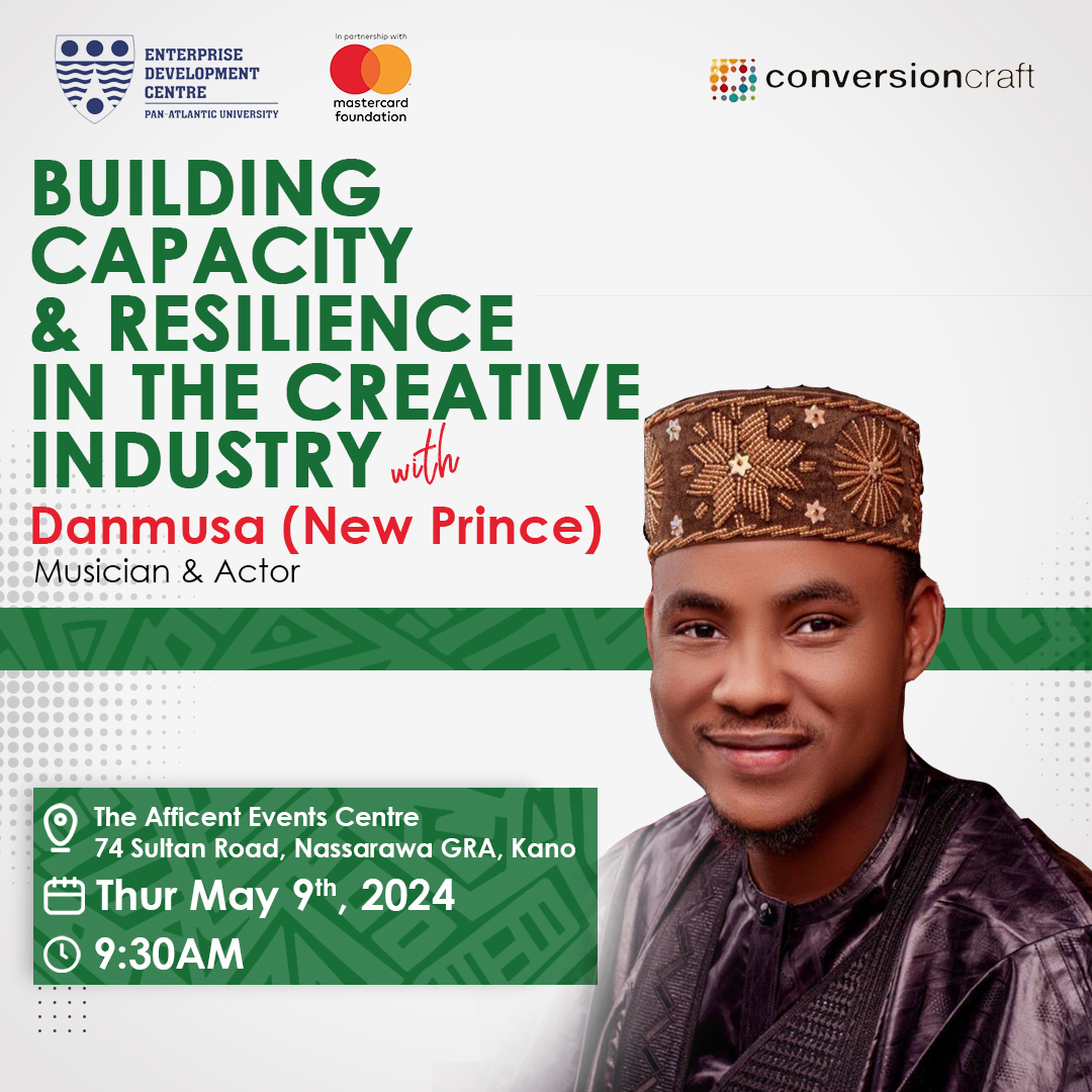 🌟 Join us at the Transforming Nigerian Youths program with Danmusa (New Prince) to boost your entrepreneurial spirit! 🚀 Topic: Building Resilience in the Creative Industry 📍 Kano, Nigeria 🗓 May 9th, 9:30 am. Register now! #TransformingNigeriaYouths #SmallBusinessSession