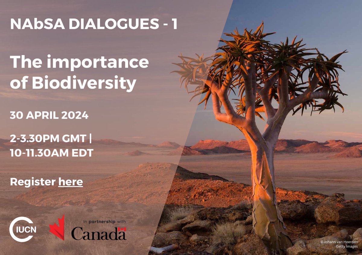 🌍The NAbSA Dialogues kickoff on April 30! Join us as Tom Brooks from @IUCN starts the series focusing on 'The Importance of Biodiversity ' 📅 Save your spot! ➡️rb.gy/498fg7 #NAbSA2024 #Biodiversity #ClimateAction @CanadaDev