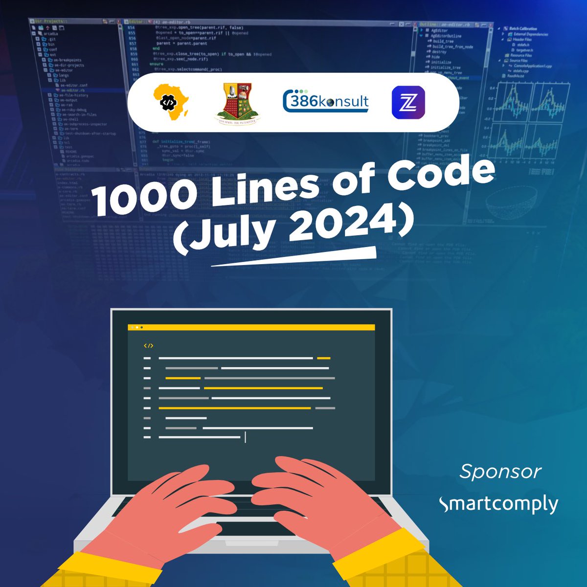 We're thrilled to announce that @smartcomplyapp  is joining forces with us, @CodegarageA, the @oyostategovt , and @zeeh_africa , as sponsor for the #1000LinesofCodes initiative happening July 2024!

#1000LinesofCode #CodeGarageAfrica #OyoState #386konsult #Smartcomply #TechEdu