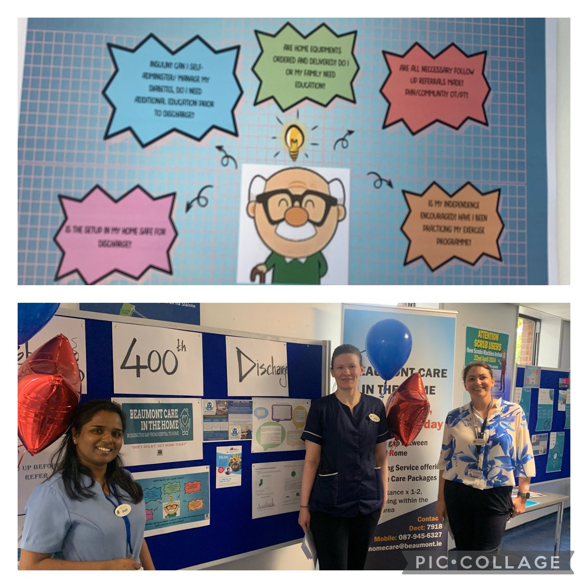 Our home care team highlighting the amazing work they do and how they improve outcomes for patients with early discharge @MagnetBeaumont @Beaumont_Dublin @connolly_sinead