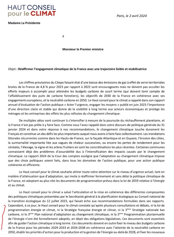 L’écologie, il y a ceux qui en parlent (beaucoup) et ceux qui la font. L'empreinte carbone française est stable depuis 7 ans, 7 ans de Macron. Le Haut Conseil pour le Climat a également rappelé que vous êtes en retard sur la SNBC3, PNACC3, etc etc. Les faits, rien que les faits.