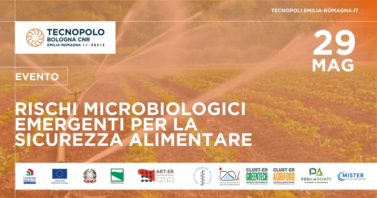 29.5 | CNR Bologna

L'ISS organizza un evento sulle produzioni alimentari sicure e sostenibili, con Istituto Zooprofilattico Sperimentale delle Venezie, Clust-ER Greentech e Agrifood, Proambiente  e Tecnopolo Bologna CNR.

Iscrizioni entro il 15.5
&gt; bit.ly/evento-rischi-…...