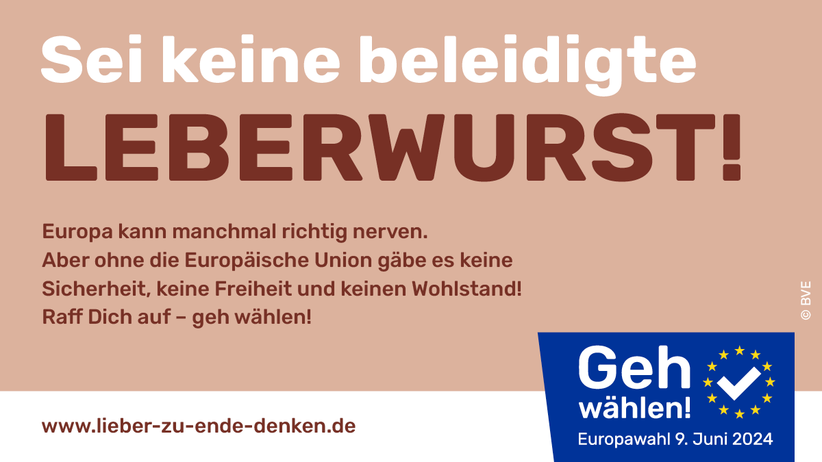 Am 09. Juni sind Europawahlen! 🗳️ Mehr Infos zu unserer Initiative #LieberZuEndeDenken finden Sie hier: lieber-zu-ende-denken.de 🇪🇺