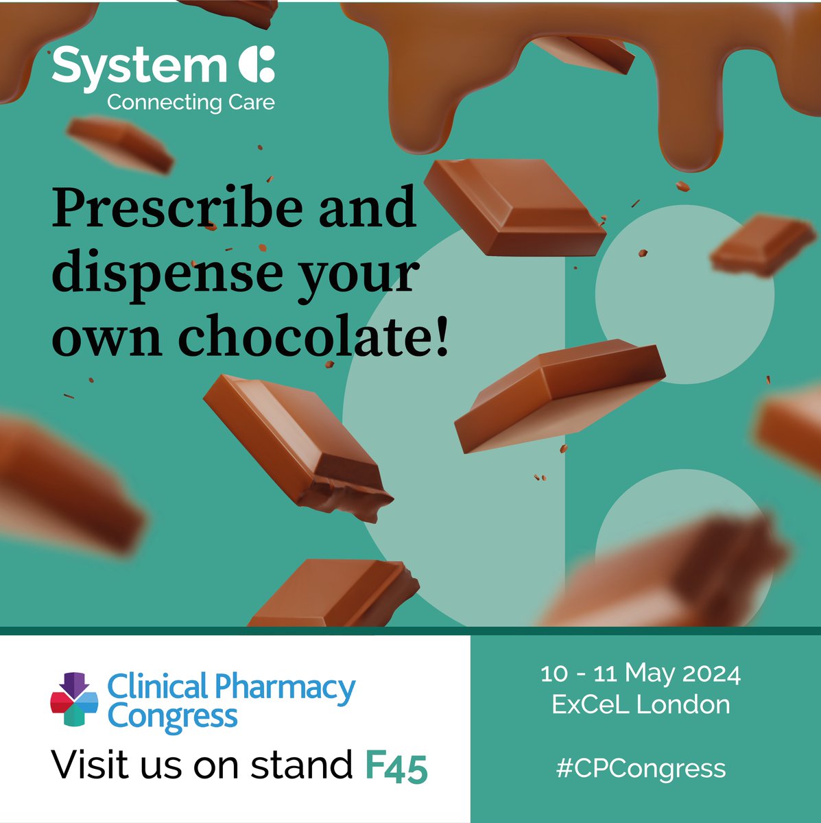 Come and have a sneak preview of our new upcoming dispensing automation release at #CPCongress. See the process for yourself by prescribing and dispensing you own chocolate bars 🍫! Come along to stand F45 to see how it all works.💚