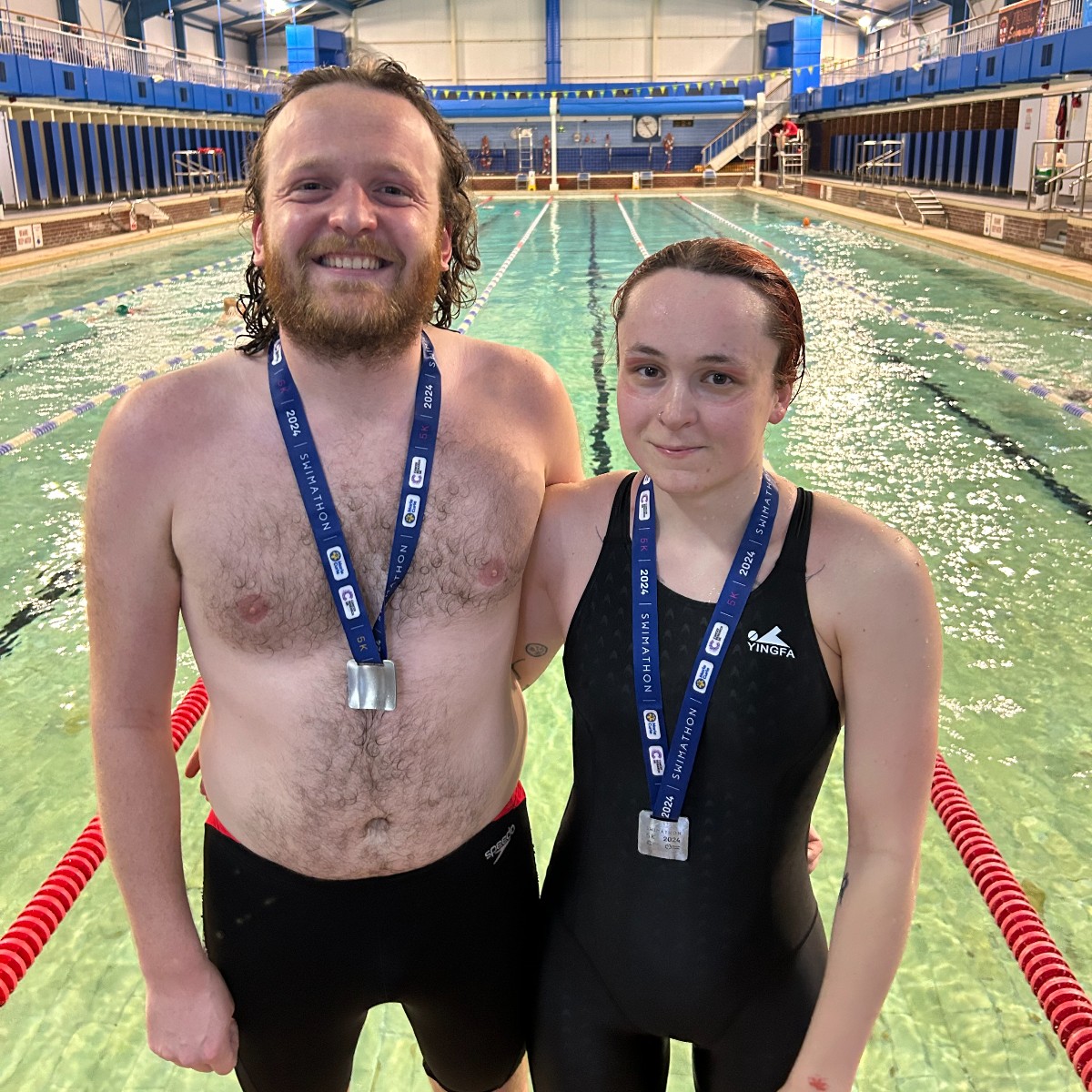 @Swimathon  2024 🏊 Sam and Melissa both completed their first 5km swim and will be doing the Great North Swim 10km in the Summer. Well done to both!