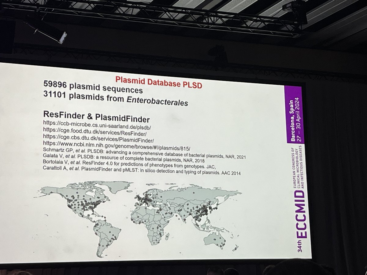 Great talk from Alessandra Carattoli on plasmid typing,   There are now over 60,000 available plasmid sequences 🎉

#ESCMIDGlobal2024 #ECCMID2024 #plasmids