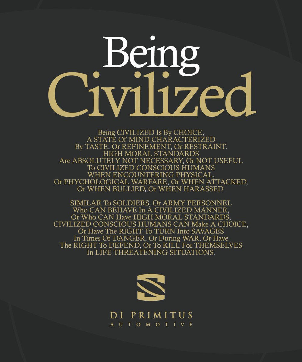 BEING #CIVILIZED
#Truth #Supremacy #Fearless #Identity #Ego #Spirit #Soul #Civilian #Partnership #Company #Business #Reaction #Determination #Conscious #Values #Purpose #Choice #Psychological #Warfare #Deception #Mind #Logic #Intelligence #Knowledge #GlobalBrain #ANGELOFLIGHT