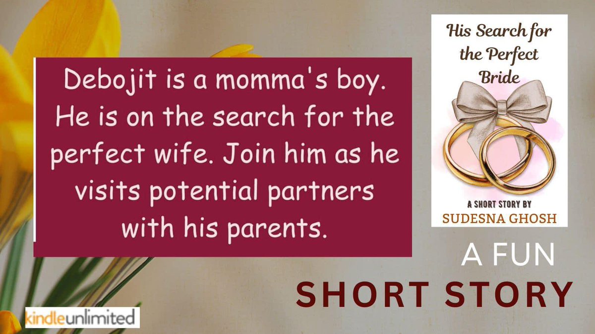 “A fun short story with laugh out loud moments.”

amazon.in/Search-Perfect…

amazon.com/Search-Perfect…

amazon.co.uk/Search-Perfect…

#india #arrangedmarriage #shortstory #kindleunlimited #humor