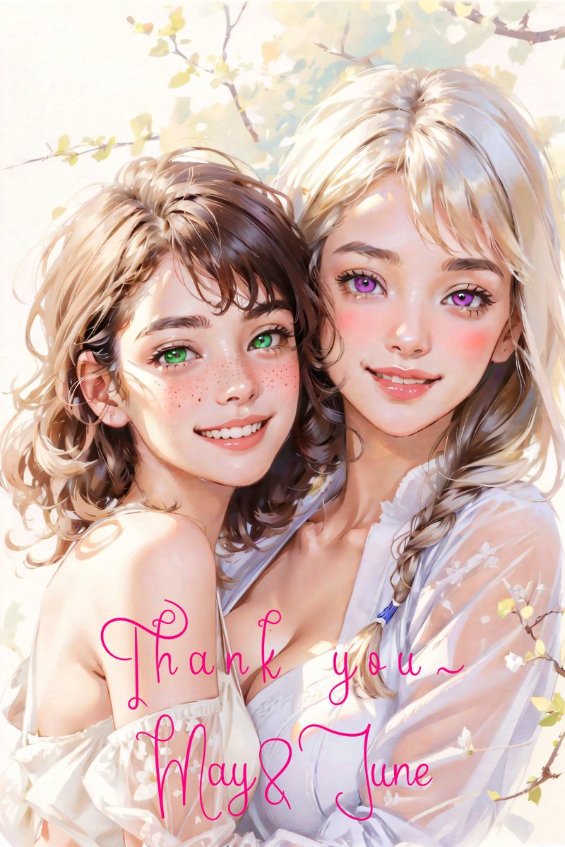 Thank you to my 1000 followers ♥️♥️ finally we reached another milestone!

Thank you ♥️♥️ ~ May & June

#ThankYou #AIgirl #AiArtSociety #aiartist #AIイラスト