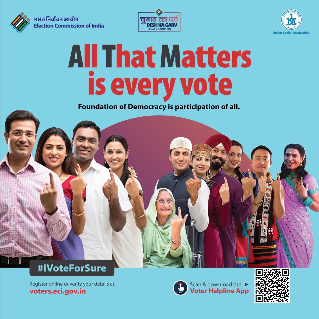 Shape a brighter tomorrow. Your voice counts. @ECISVEEP #IVoteforSure #VotingDay #voter #mahaparv #Democracy #DeshKaGarv