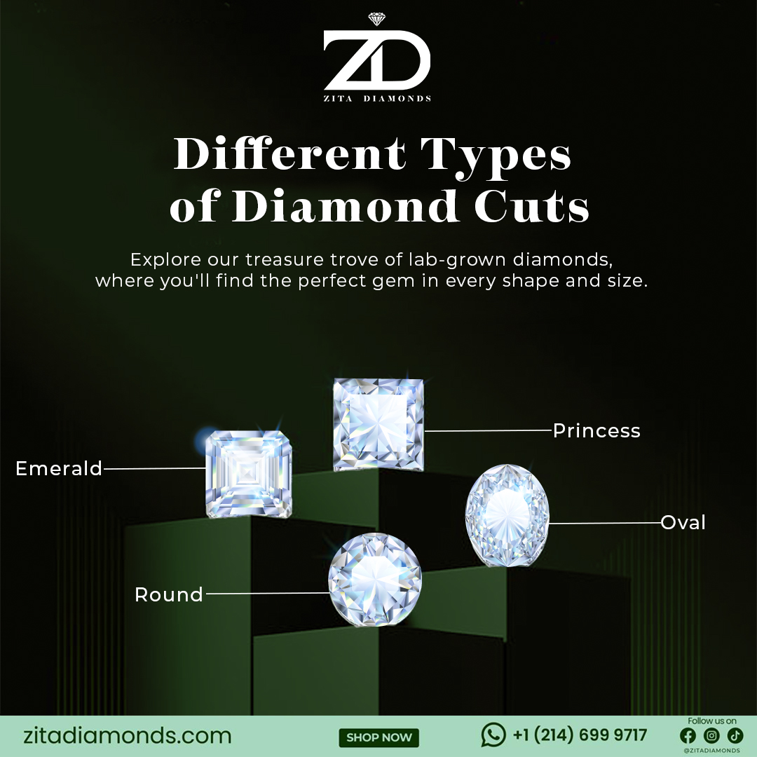 Discover diamond cuts! Round: timeless. Princess: modern. Cushion: vintage. Emerald: clarity. Oval: elegance. Which suits your style? 💎✨ #DiamondEducation #JewelryLovers #GemstoneObsession #LuxuryLifestyle'
