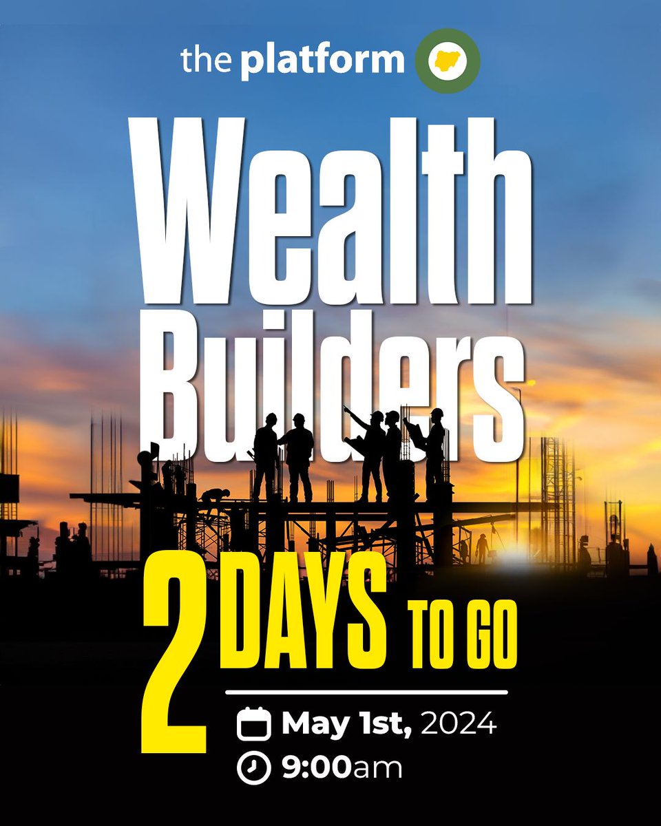 2 Days to go!

One Platform. 3 Summits. Your choice.

Iganmu 35.0: Entrepreneurship: Building a business from scratch

Ikeja 35.1: Intrapreneurship: Engaging Senior and Middle managers

Lekki 35.2: Women in Business, Women in Tech

#ThePlatformNG
#WealthBuilders