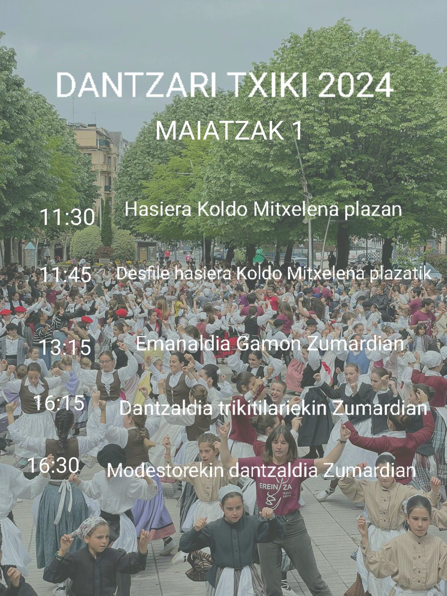 Asteazkenean, maiatzak 1, urteroko hitzordu bat daukagu! Oreretako Dantzari Txiki!🙌💃

Animatu!! Egun polita izango da!

#ereintzadantzataldea #dantzaritxiki #orereta #errenteria