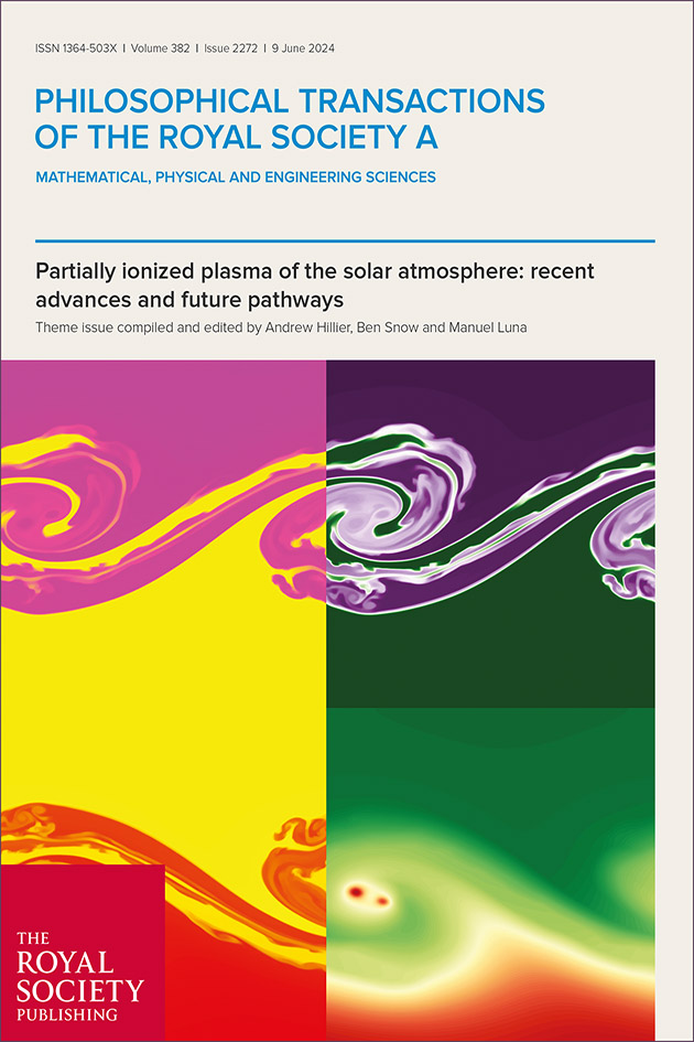 📢 Published today: a #PhilTransA theme issue on 'Partially ionized plasma of the solar atmosphere', guest edited by Andrew Hillier, Ben Snow and Manuel Luna. Read the papers here: ow.ly/aCRj50RjGNN