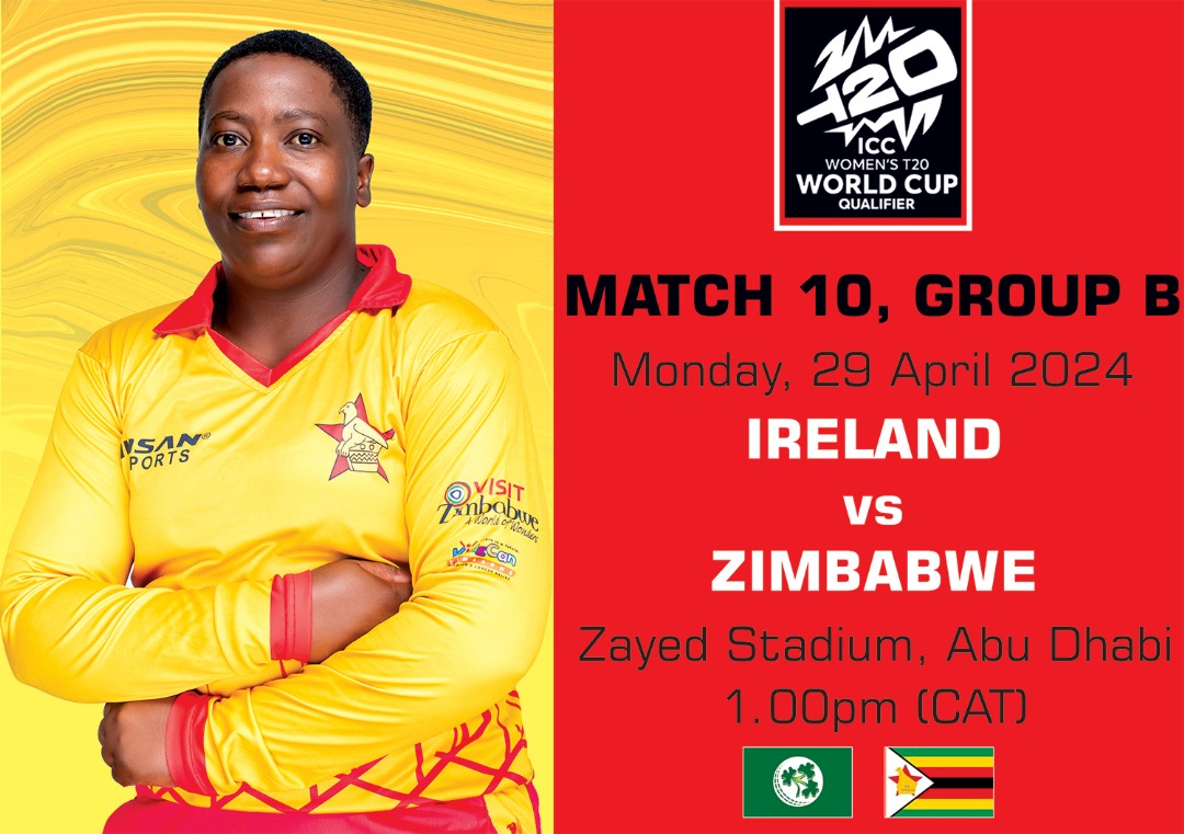 MATCHDAY 

Zimbabwe playing Ireland in an ICC Women's T20 World Cup Qualifier group B match at Zayed Cricket Stadium.

#ZIMWvIREW | ##WeMeanCricket