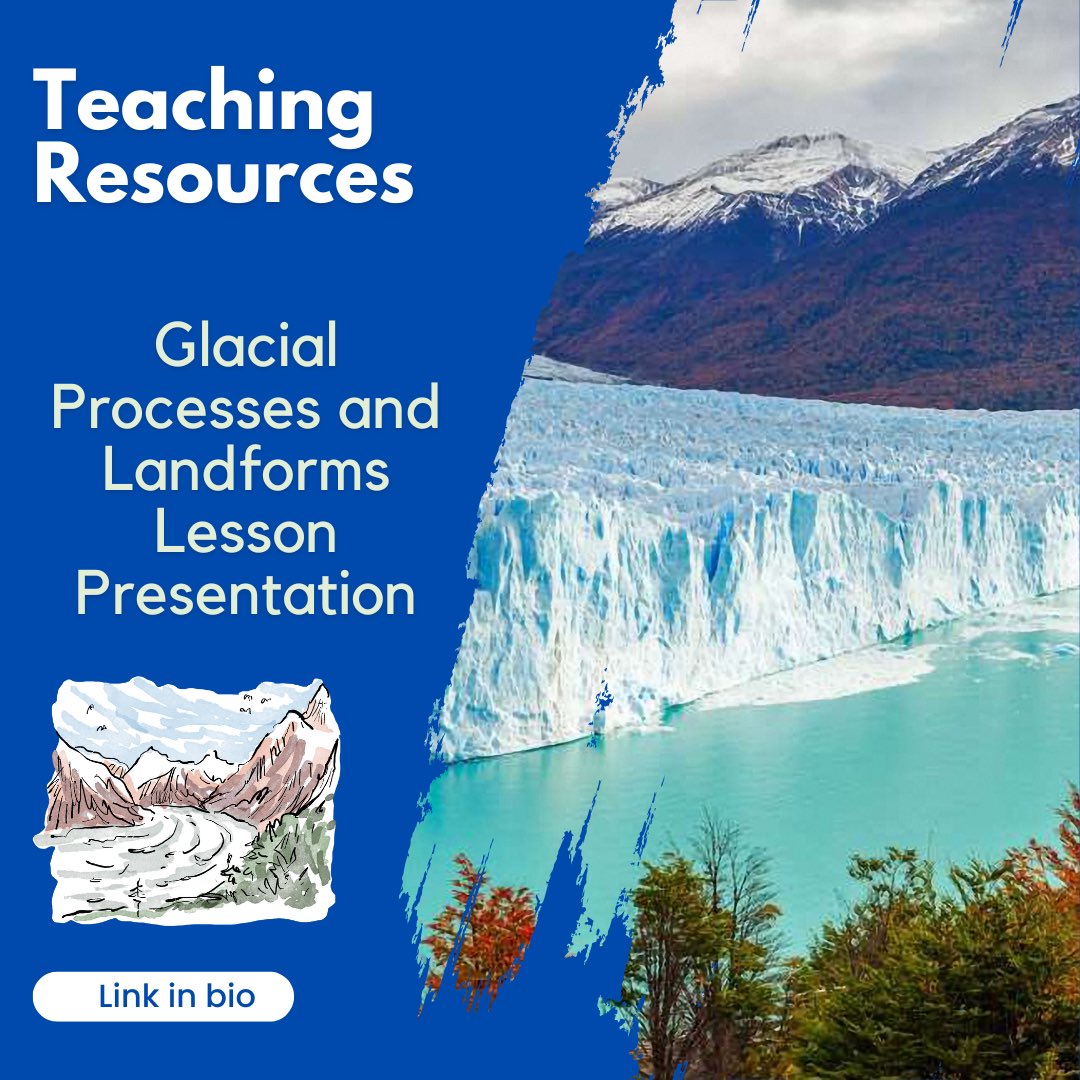 Discover the fascinating world of glacial processes and landforms with our dynamic lesson presentation! 🏔️❄️ Dive into the forces shaping our landscapes. Link in bio! #Geography #Education #Glaciers #TeachingResource