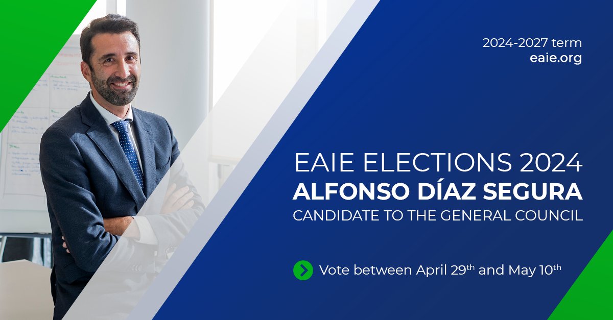 Our Corporate Director Alfonso Díaz is running as candidate to the General Council at @TheEAIE, the biggest forum on Higher Education in Europe. 🗳️ Voting period for EAIE members from April 29 to May 10 at eaie.org