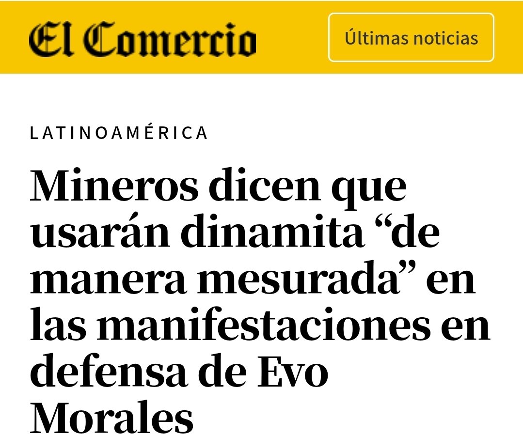 Durante su mandato, Evo Morales aprobó una ley donde los mineros ( comisiones Obreras) podían utilizar dinamita en las manifestaciones para enfrentar al 'fascismo'

Pero es verdad,  qué puede saber un boliviano o venezolano,  aquí sois más guapos, más rubios y estáis en Europa