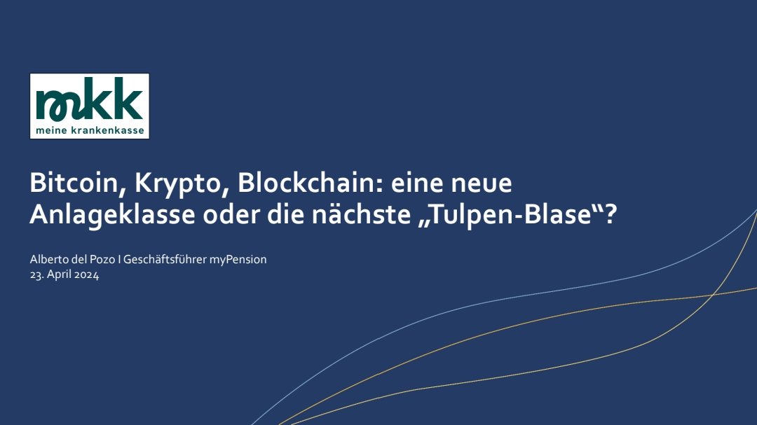 Meine Krankenkasse macht #Bitcoin Bildung

'Vielen Dank, dass du vergangene Woche an dem 2. Teil unserer Vortragsreihe „Finanzen und Altersvorsorge“ mit Alberto del Pozo teilgenommen hast.'