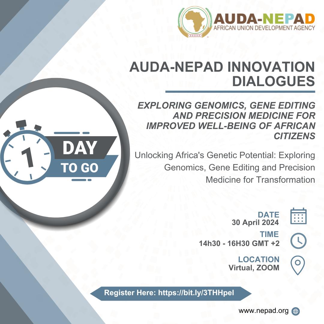 Imagine a future where every treatment is tailored to your genes. In less than 24 hours, we'll discuss how this could be Africa's reality. Sign up now to discover groundbreaking strategies that could transform #PublicHealth 👉🏽bit.ly/3THHpel #GeneEditing #Genomics