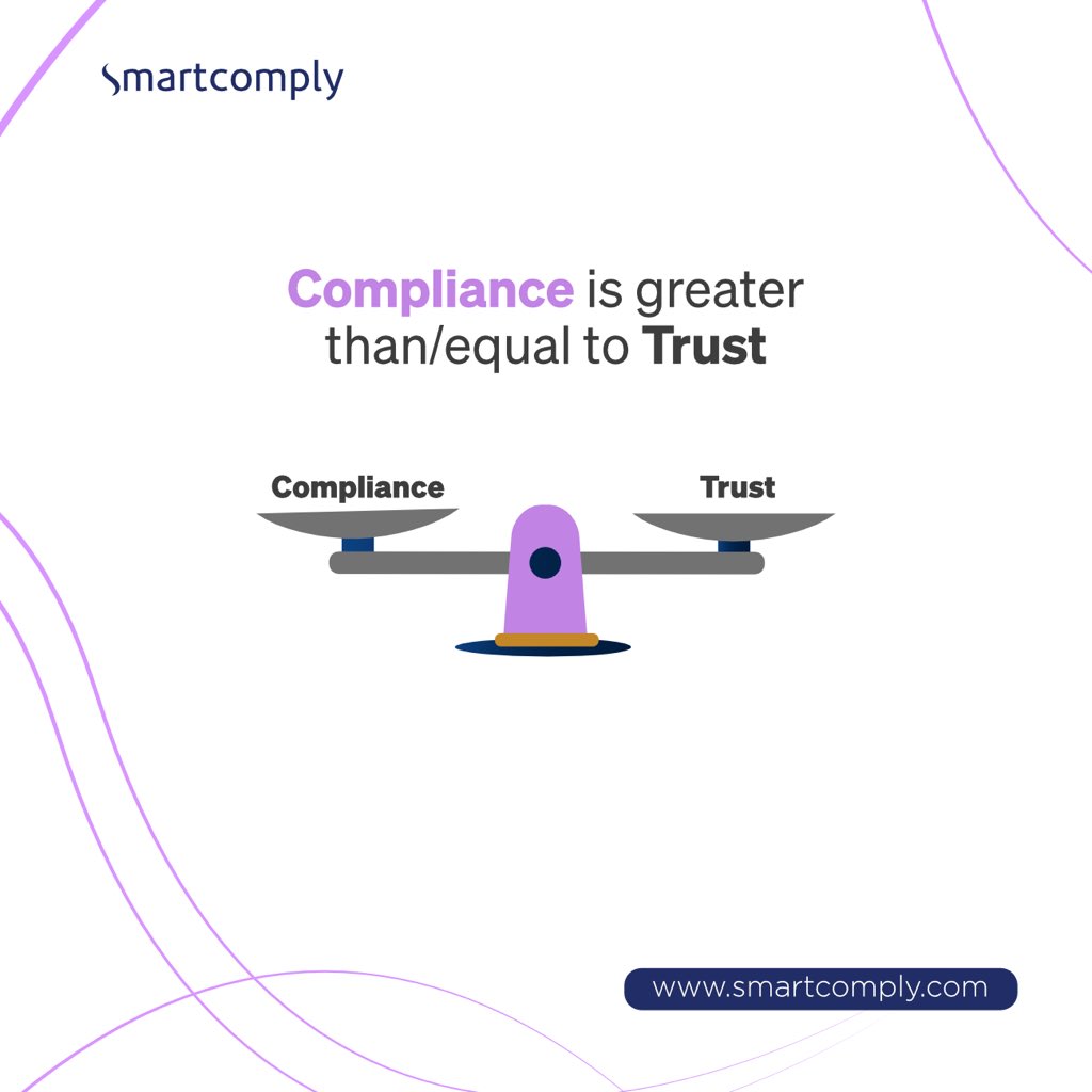 Compliance is important, but trust is essential. Balancing both is even more important.
Prioritizing both creates a strong foundation for business success. 

#Compliance #Trust #BusinessSuccess #Smartcomply