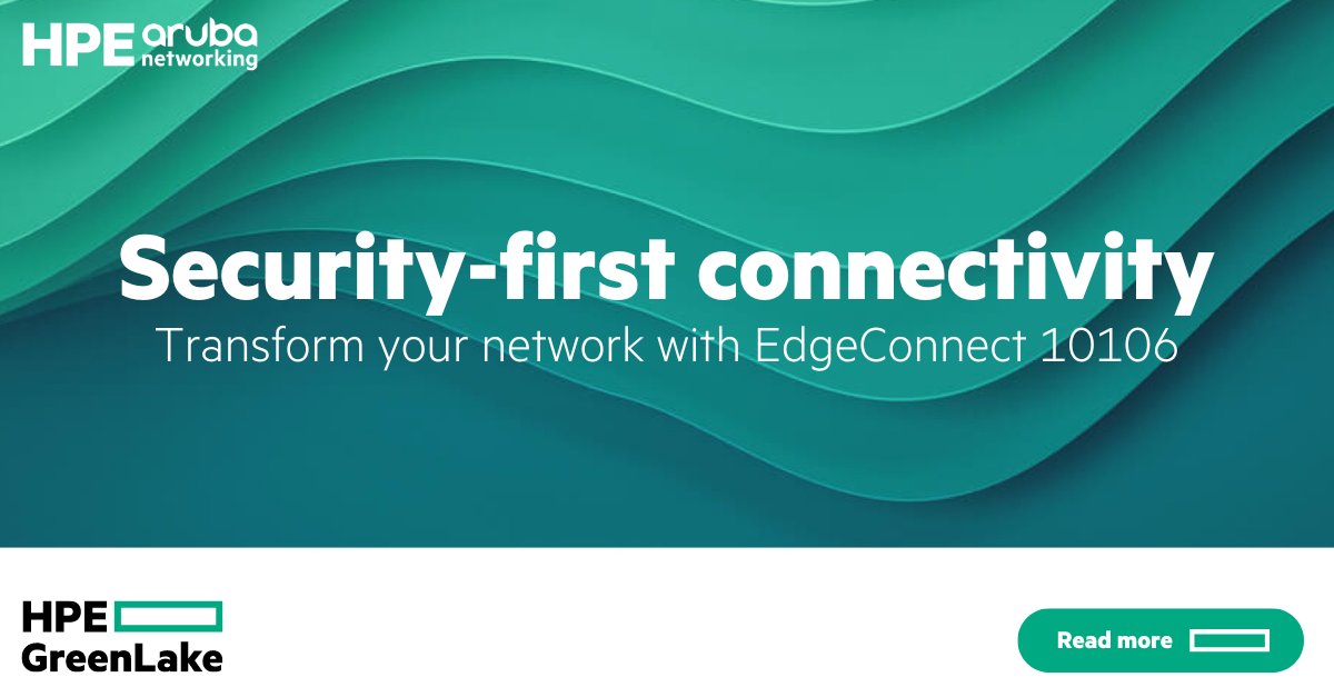 Simplify network operations, improve orchestration, agility, and security, and reduce costs for branch deployments with the new EdgeConnect SD-WAN 10106 gateway. Read the blog: hpe.to/6013bCRhV 
 #HPEArubaNetworking #EdgeConnect #SDWAN