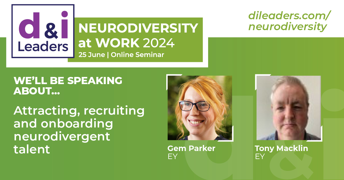 📣 #Neurodiversity at Work Online Seminar 2024. Gem Parker & Tony Macklin from EY will explore 'Attracting, recruiting and onboarding neurodivergent talent' on 25 June.
View full agenda here - dileaders.com/neurodiversity/
#DILeaders #Inclusion
@themotionspot @texthelp