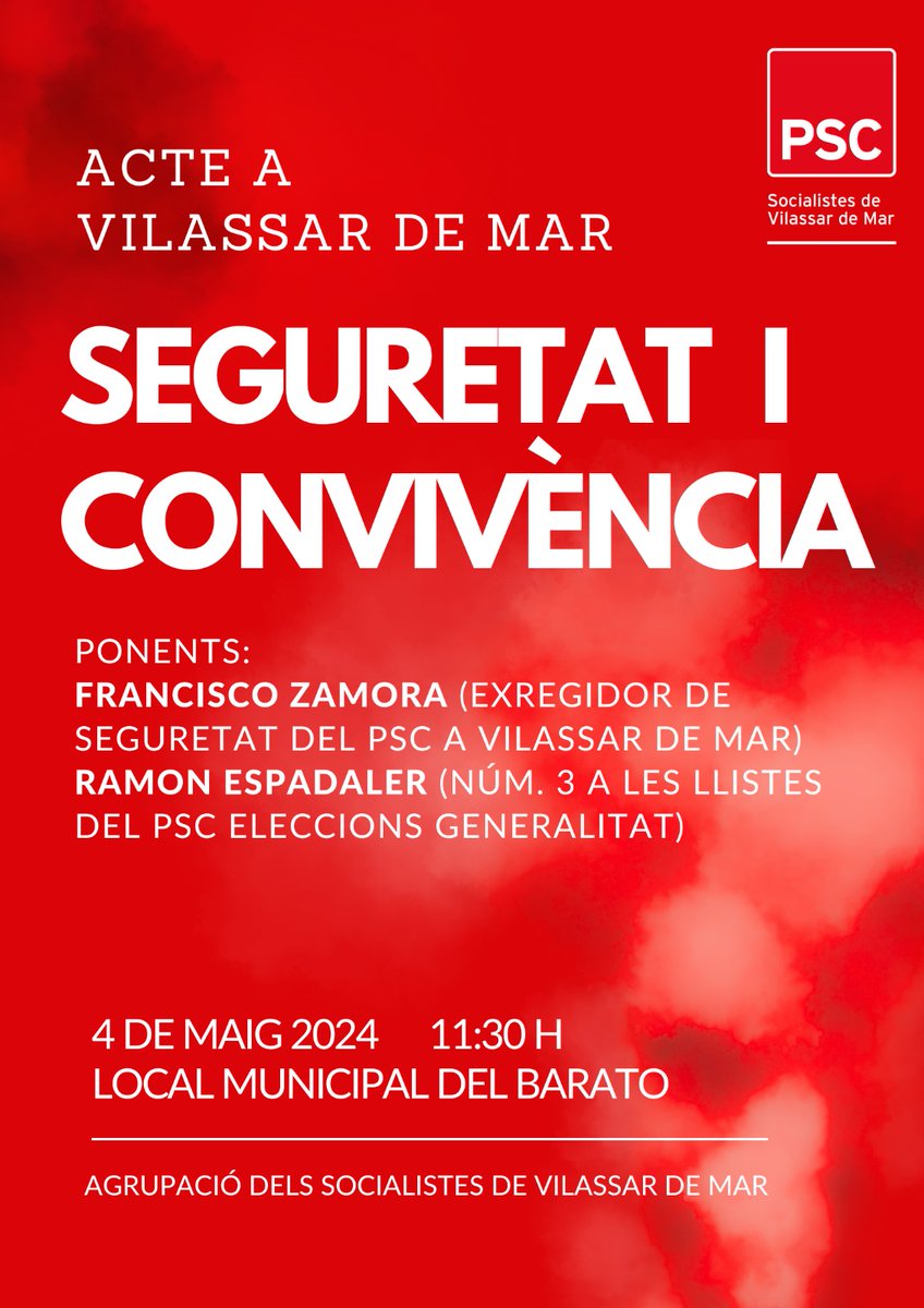 Parlem de seguretat i convivència a Vilassar de Mar #PSC #VilassarDeMar