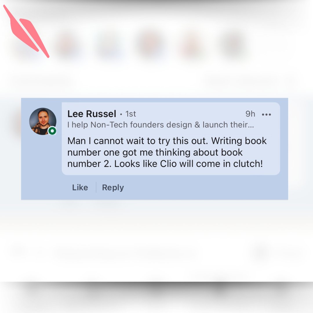 More business leaders are choosing Clio.

You can, too – it’s easy. 

Sign up and let Clio help you reach your publishing goals faster, with no compromise on quality. 

Try it now: cliobooks.ai/signup/

#ClioBooks #BookPublishing #BookPublishingTool #BookWriting #ClioBooksAI